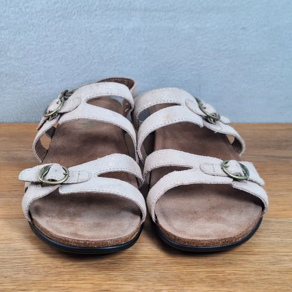 Dansko Jameson Women's 11 EU 41 Strappy Slingback Sandals Champagne Leather